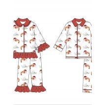 Fashion Boutique Children's Clothing Hot Air Balloon Cartoon Print Girls Boys Pajama Set Matching Nightgown