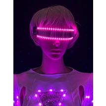 Futuristische Cyberpunk-Sonnenbrille, coole leuchtende Visierbrille mit mehreren Beleuchtungsmodi, blinkende Sonnenbrille für Nachtclub, Bar, Tanz