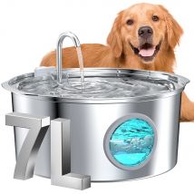 7L USB Edelstahl Wasserhahn Katze Brunnen Sichtbar Wasserstand Katzen Trinkbrunnen Ultra Leise Pumpe Automatische Haustier Hund Schüssel