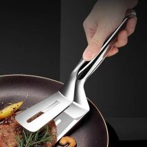 1/2/4Pcs Edelstahl Steak Clips Multifunktionale Spachtel Doppelseitige Kochen Zange Für Fisch Fleisch Pizza küche Backen Werkzeuge