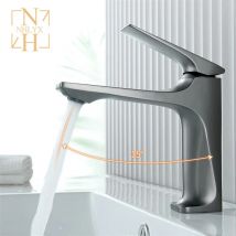 Rubinetto per lavabo moderno con nucleo in ottone, maniglia singola, lavabo montata su piano, miscelatore acqua calda e fredda