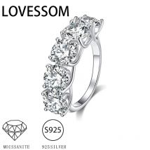 925 Sterling Silber 2,5-5 Karat Moissan ite Diamant 5 Stück halbe Reihe Luxus Ring Trend Mode Männer Damen Geburtstags geschenk Hochzeit