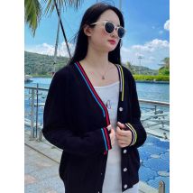 V-neck Cropped Knitting Knit Ladies Basic Women's Coat Spring 2025 Blouses Long Sleeve Top Jersey Knitted Sweater Korean Fashion