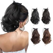 Synthetischer Pferdeschwanz mit Kordelzug, Clip-in-Pferdeschwanz-Haarverlängerungen, braun, hitzebeständig, Pferdeschwanz für Frauen, Kunsthaar