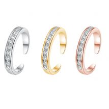 Zehenring für Männer/Frauen, silbrig, goldene Rose, Öffnung, verstellbarer Schmuck, Geschenk