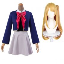 Holoun oshi no ko anime rubii ruby hoshino cosplay kostüm perücke schuluniform kleid oberteile rock schwester party geschenk rose net