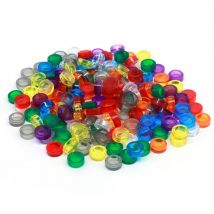 200PCS Transparent Farbige FLACHE Fliesen 1x1 Punkte Runde Ziegel 35381 98138 MOC DIY Bausteine Teile für kinder Spielzeug