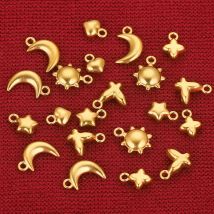 20 Stück Edelstahl Herz Mond Schmetterling Sonne kleiner Anhänger für Schmuckverbinder Ohrringe Herstellung Zubehör Diy Schmuckzubehör