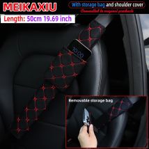 Abnehmbare Aufbewahrungstasche mit Stoffstickerei und Karomuster für Gegenstände, Handytasche, Auto-Schulterschutzhülle