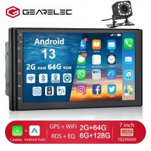 Radio Multimedia con GPS para coche, reproductor de vídeo con Carplay, Android 13, Universal, 7 pulgadas, 2 Din, estéreo