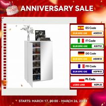 HOMCOM Mueble Zapatero con Espejo con 5 Estantes 18 Pares 60x32x95 cm Blanco