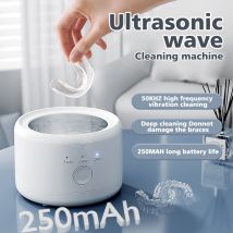 Pulitore ad ultrasuoni da 15 W per protesi Macchina professionale per la pulizia ad ultrasuoni per tutti i gioielli dentali Orologio Rondella domestica 160 ml