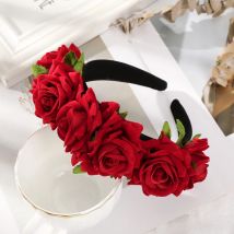 Haimeikang Simulation Rose Stirnband Für Frauen Romantische Rote Lünette Haar Hoop Haar Bands Mädchen Hochzeit Haarband Haar Zubehör