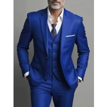 Men's Business Casual Suit for Weddings, Genuine Blazer, Vest and Pants, Big & Tall,Slim Fit Waistcoat, Dress Trousers, US Size