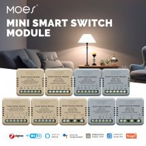 MOES Star Ring Series Mini Tuya WiFi/Zigbee Smart Switch DIY Module Light Switch 1/2 Gang Remote