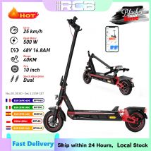 Scooter elettrico RCB Tech per adulti,  25 km/h, 500 W, batteria 48 V 16,8 Ah, autonomia 40 km, doppio freno, pneumatici pieni da 10", luci lampeggianti, scooter elettrico pieghevole