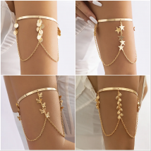 PuRui Einfache Böhmen Charme Oberarm Armband Stern Schmetterling Quaste Anhänger Arm Manschette Armband für Frauen Mode Sommer Schmuck