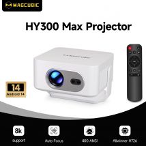 Magcubic Auto Focus Android 14 Projektor 4K 400ANSI 8K Native 720P HY300 Max z Wifi6 BT5.4 Allwinner H726 Przenośny na zewnątrz