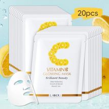 LAIKOU Maschera luminosa alla vitamina C Maschera schiarente Maschera idratante per il viso Cura della pelle antietà 25 g * 20 pezzi