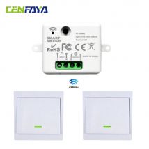 CENFAYA 433HMz Wireless Light Switch 86 Wall Panel RF Switch 110V 220V 230V 10A Relay Receiver Controller No Wiring Easy Install