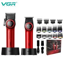 VGR 001 977 nuevo conjunto de corte de pelo, cortadora de pelo de alta gama para hombres, pantalla digital inteligente, empujador eléctrico para tallar y blanquear