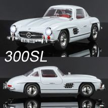 1:24 300SL Legierungsspielzeug, Druckgussmodelle, Autos, 4 Türen, geöffnete Fahrzeuge, leichte Musik, Rad, Lenkung, Oldtimer, Kindertagsgeschenke