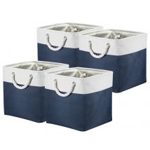 4 Stück Cube Folding Aufbewahrungskorb Spleißen Leinen Tuch Aufbewahrungsbox Kleiderschrank Wäschekorb für die Organisation zu Hause 11 Zoll
