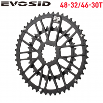 EVOSID Corona per bicicletta da strada 46-30T 48-32T Ruota a catena per bici pieghevole 8/9/10/11/12 velocità Ruota a catena in ghiaia 40/42/44/46/48T Corona