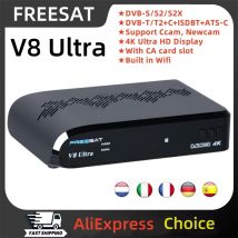 Ricevitore TV ultra satellitare FREESAT V8, DVB-S/S2/S2X, DVB-T2/T+C+ISDBT+ATS-C, slot per scheda, MARS/CCAM/Newcam, FunCam versione 4K TV Box