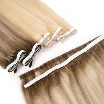 Nastro lungo invisibile Genius nelle estensioni dei capelli Doppia trama Nastro in un unico pezzo Evidenzia capelli umani veri Trama lunga bionda Capelli larghi