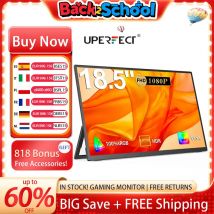 UPERFECT-Monitor portátil de 18,5 pulgadas, pantalla IPS para PS5, XBOX 1080P, 120Hz, para juegos, para ordenador portátil, USB Dual C, HDMI
