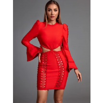 Verbandkleid für Damen, Partykleid, figurbetont, elegant, sexy, Abend, Geburtstag, Club, Outfits, Sommer 2024