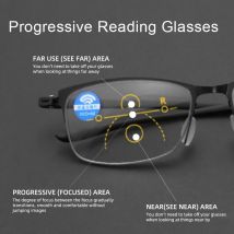 IENJOY Halbrahmen Multifokale Lesebrille für Männer TR Progressive Bifokale Brille Blaulicht Presbyopie Brillen 1,0 2,0 3,0