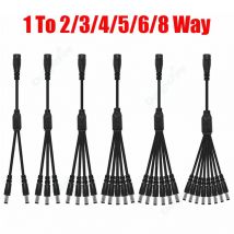 5V 12V DC Stromverteilerkabel 5,5mm 2,1mm 1 zu 2/3/4/5/6/8 Wege Stromadapterkabel für LED-Streifen CCTV-Kamera