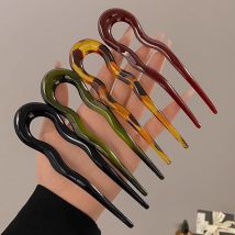 Neue U-Förmigen Haar Gabel Frauen Mode Schildpatt Acetat Haarnadel Geometrische Design Headwear Haar Sticks Mädchen Haar Zubehör