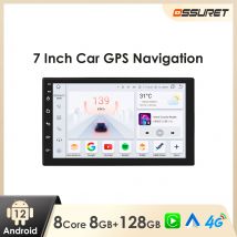 Radio con GPS para coche, reproductor Multimedia inteligente con pantalla táctil de 7 pulgadas, Android, Universal, Carplay, Audio, WiFi