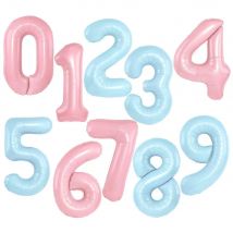 40-calowy pastelowy niebieski różowy balon foliowy z numerem 1 2 3 4 5 6 7 8 9 Urodziny Przyjęcie Baby Shower Dekoracja ślubna Festiwal Ballon