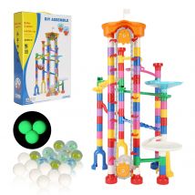 SucceBuy 230 pezzi Marble Run Set 15 biglie di plastica Labirinto di marmo Building Block Gioco cerebrale Apprendimento educativo Pista da corsa Giocattoli