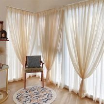 Benutzer definierte Größe Wohnzimmer Schlafzimmer Vorhang Traum Milch Tee Farbe Doppels chicht Licht Luxus Balkon Fenster Bildschirm Creme einfach