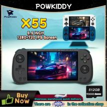 POWKIDDY X55 Console di gioco portatile Schermo IPS da 5,5 pollici RK3566 Sistema Linux open source TV 4000 MAh HDMI LPDDR4X 512G PSP