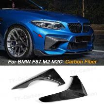 Für BMW F87 M2 2016-2019 Auto Real Carbon Fiber Front Bumper Splitter Oberen Splitter Lip Nebel Lampe Abdeckung trim Kanards Flossen Flügel