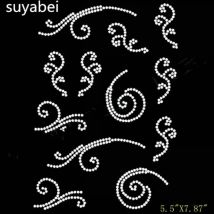 2 Stück/Set Wirbel-Strass Aufbügel-Strasssteine Transfer-Applikation Patch BLING Hotfix-Strasssteine Motiv-Design Stein für Baby-Shirt