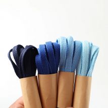 HIBERNI flache elastische Schnürsenkel für Nike/Arcteryx 100120140 cmHellblau/MarineblauSneaker/Canvas/SportschuheSchnürsenkel (langlebig, rutschfest)