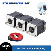 STEPPERONLINE Motore passo-passo Nema 17 Motore 48mm 0.55Nm 2A Motore passo-passo Nema17 per stampante 3D Fresatrice per incisione CNC