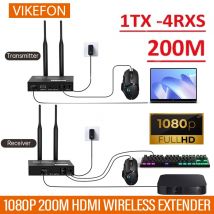 Ricevitore trasmettitore video wireless 200M Extender compatibile HDMI TV Stick Adattatore specchio schermo IR KVM Loop-Out PC TV Proiettore