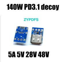 140W 5A USB TYPE-C PD Decoy PD3.1 Triggers 5V 28V 48V Notebook Power Supply PD TO DC Adapter DATA Cable Connection Charging TYPE