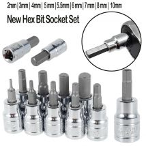 9/18Pcs Hex Bit Steckschlüssel Set Robuste Allen Schlüssel Steckschlüssel Professionelle 3/8 zoll Stick Bohrer Metrische Werkzeuge kit Langlebig Schlag Steckschlüssel Set