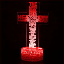 Nacht Jesus Kreuz Nachtlichter LED 3D Illusion USB Tischlampe Christian Kirche Dekor Nachttischlampe Urlaub Geschenke Christian