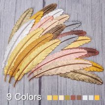 9 Pcs Retro Feather Metal Bookmarks for Read Markers Adults1
