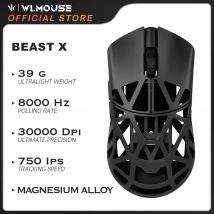 WLMOUSE Beast X Pro 39g Magnesium Wireless Gaming Mouse – Ultra-Light, PAW3950HS, 8K Receiver, Omron Optical Switches